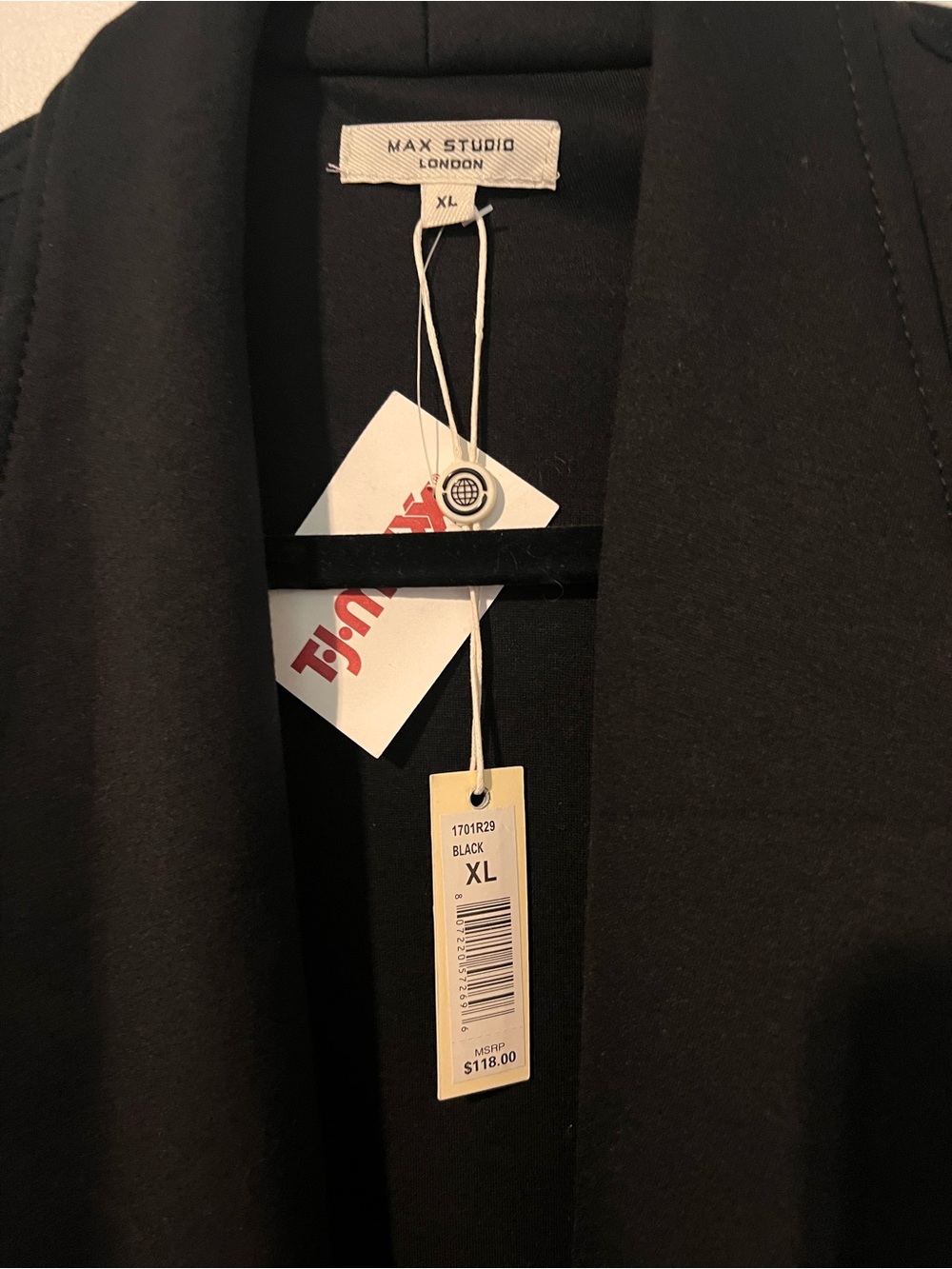 Women's Black Open-Front Trench Coat by Max Studio - Picture 2 of 5